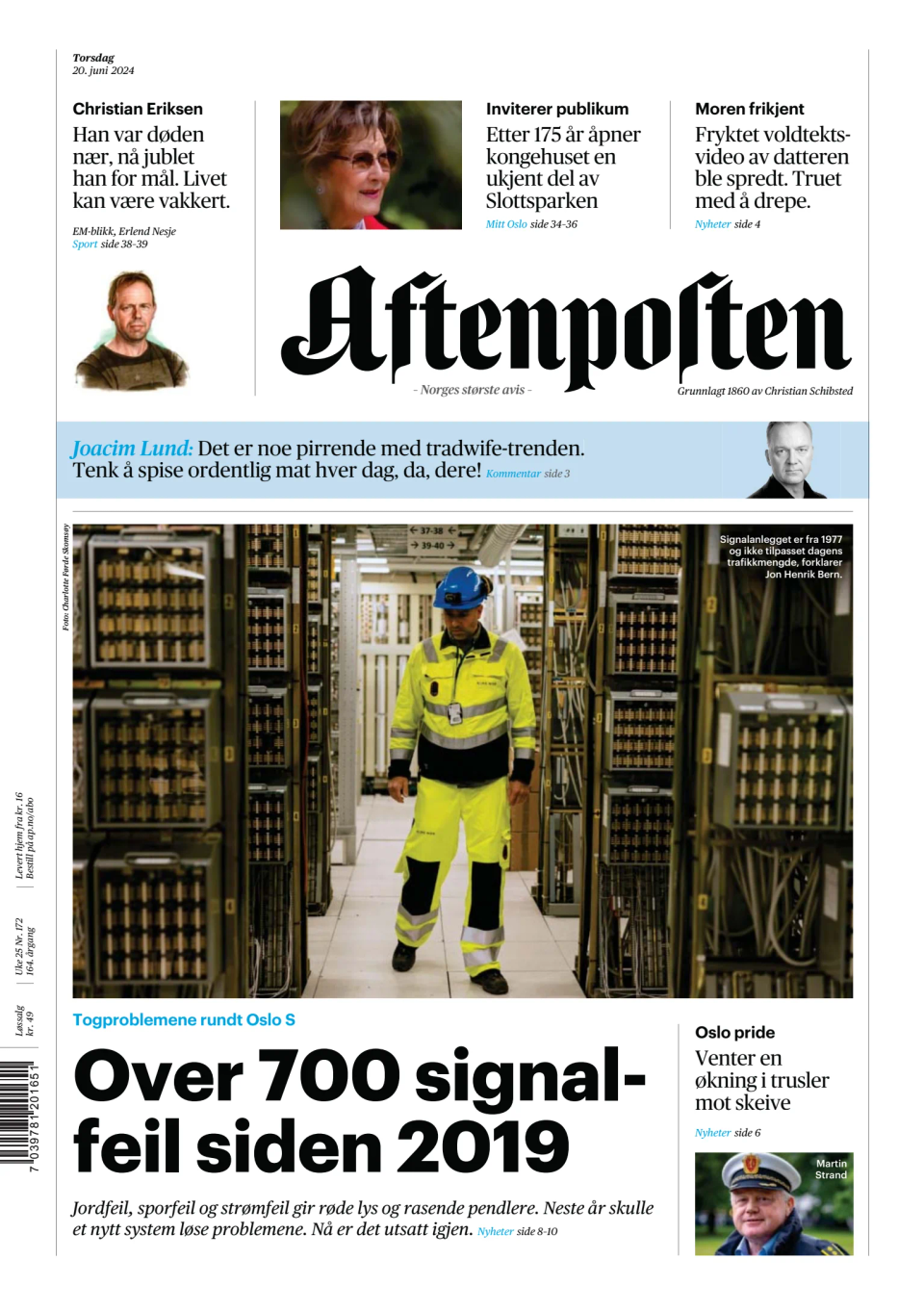 Prima-pagina-Aftenposten-oggi-edizione-di-oggi-20240620