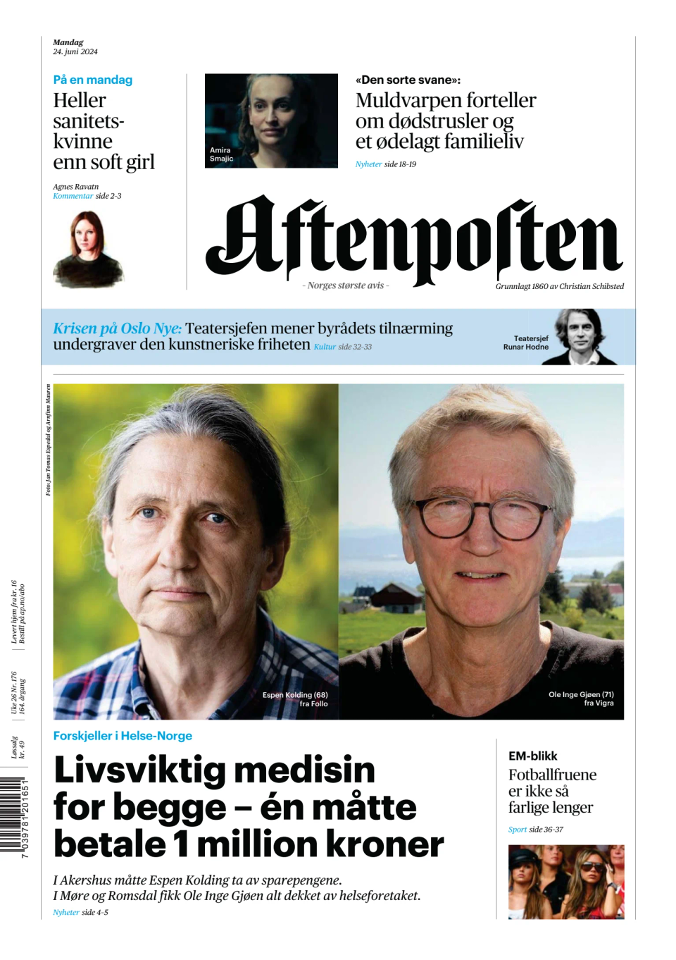 Prima-pagina-Aftenposten-oggi-edizione-di-oggi-20240624