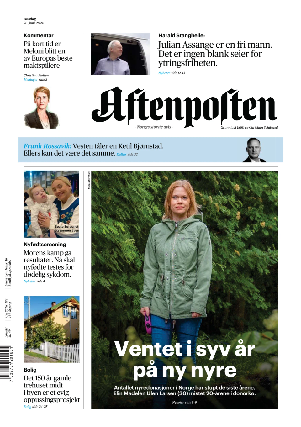 Prima-pagina-Aftenposten-oggi-edizione-di-oggi-20240626