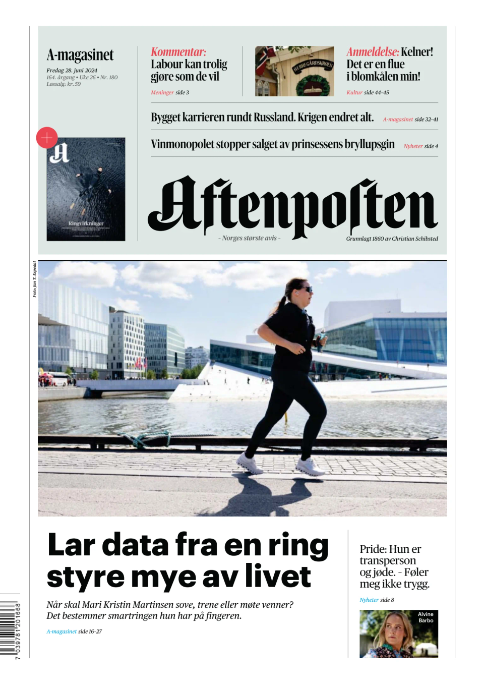 Prima-pagina-Aftenposten-oggi-edizione-di-oggi-20240628