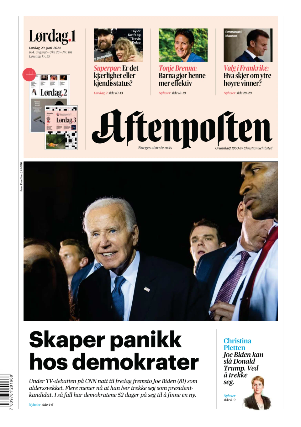 Prima-pagina-Aftenposten-oggi-edizione-di-oggi-20240629