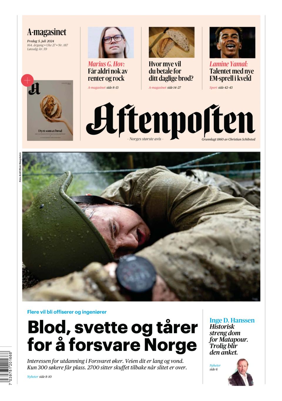 Prima-pagina-Aftenposten-oggi-edizione-di-oggi-20240705