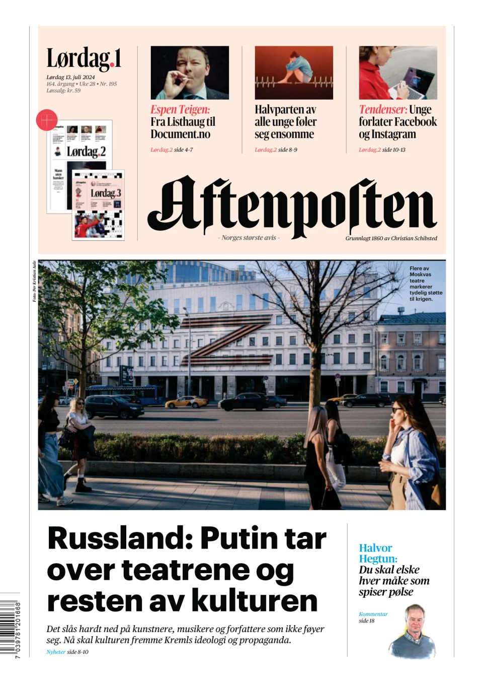 Prima-pagina-Aftenposten-oggi-edizione-di-oggi-20240713