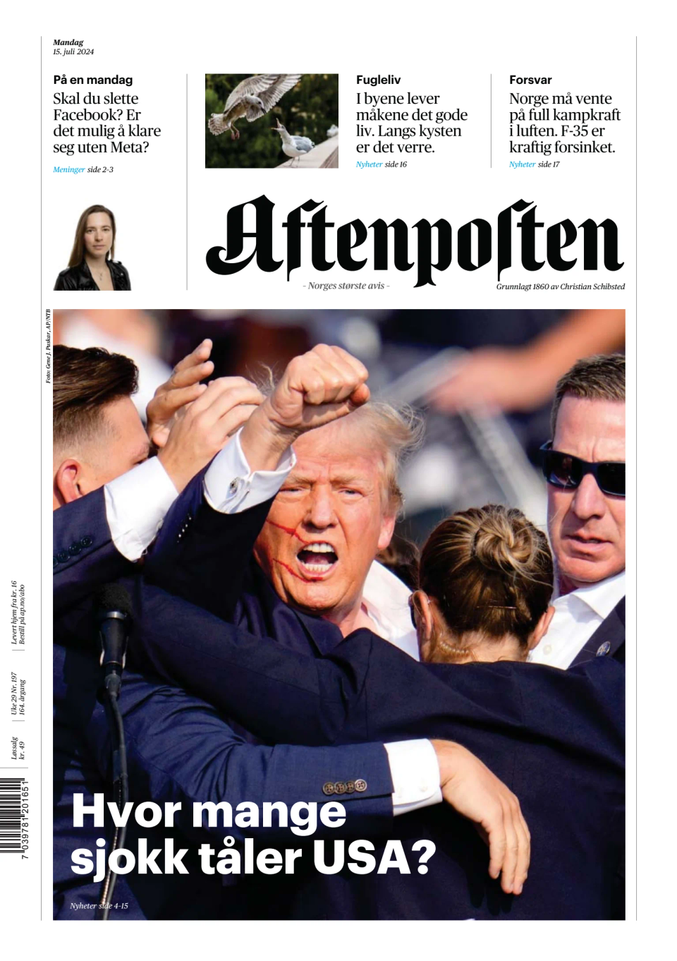 Prima-pagina-Aftenposten-oggi-edizione-di-oggi-20240715