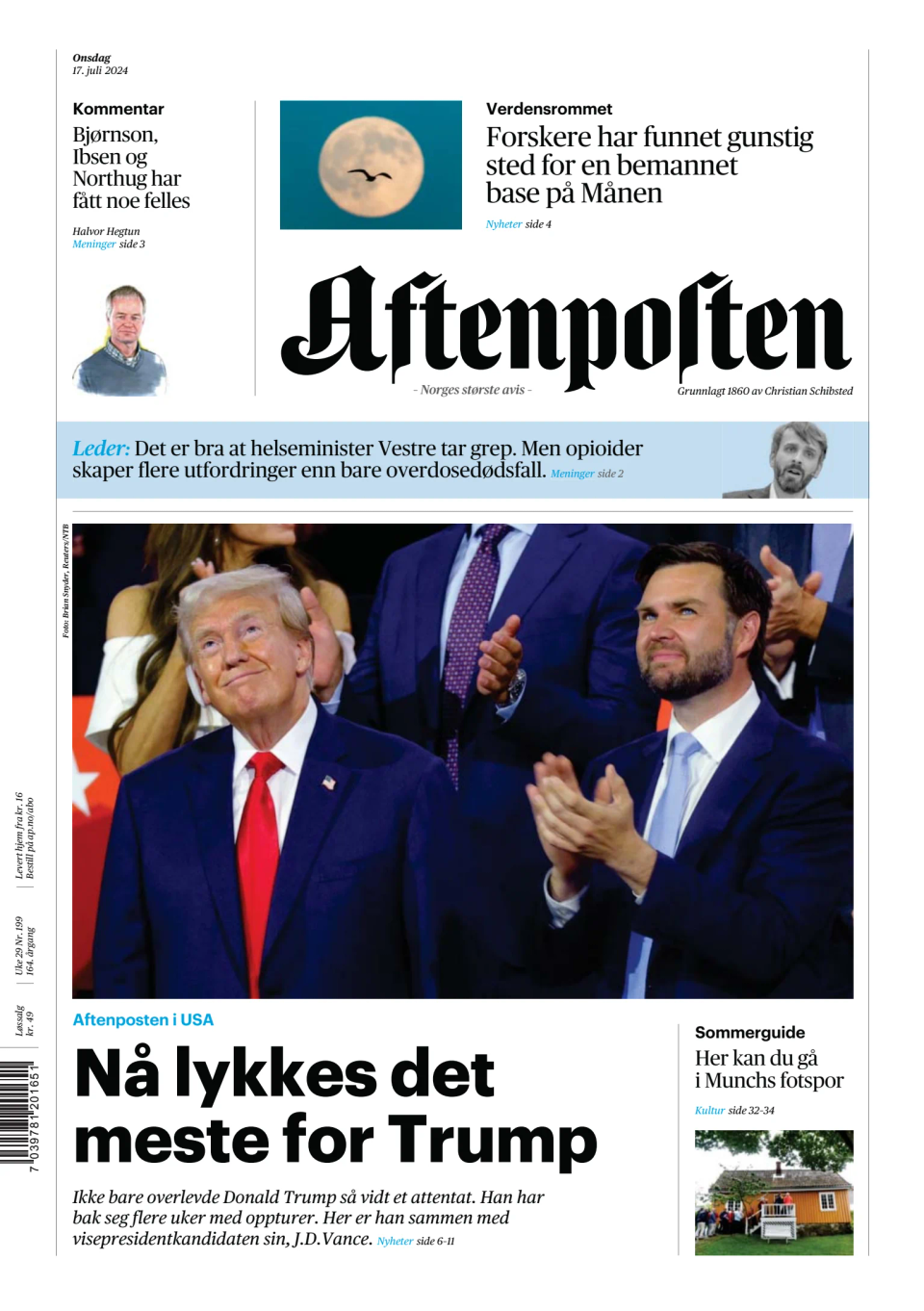 Prima-pagina-Aftenposten-oggi-edizione-di-oggi-20240717