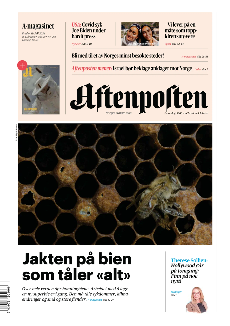 Prima-pagina-Aftenposten-oggi-edizione-di-oggi-20240719