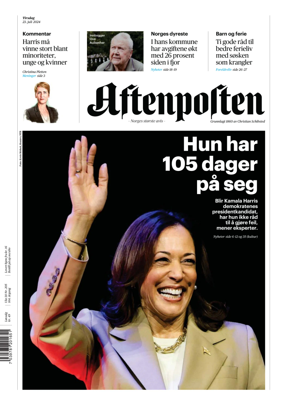 Prima-pagina-Aftenposten-oggi-edizione-di-oggi-20240723