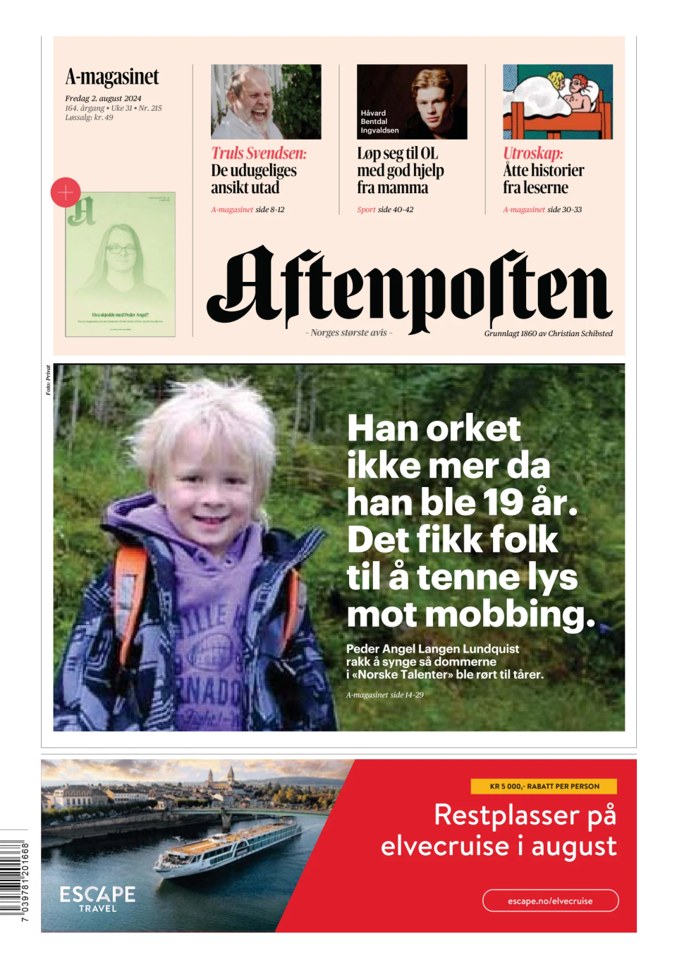 Prima-pagina-Aftenposten-oggi-edizione-di-oggi-20240802