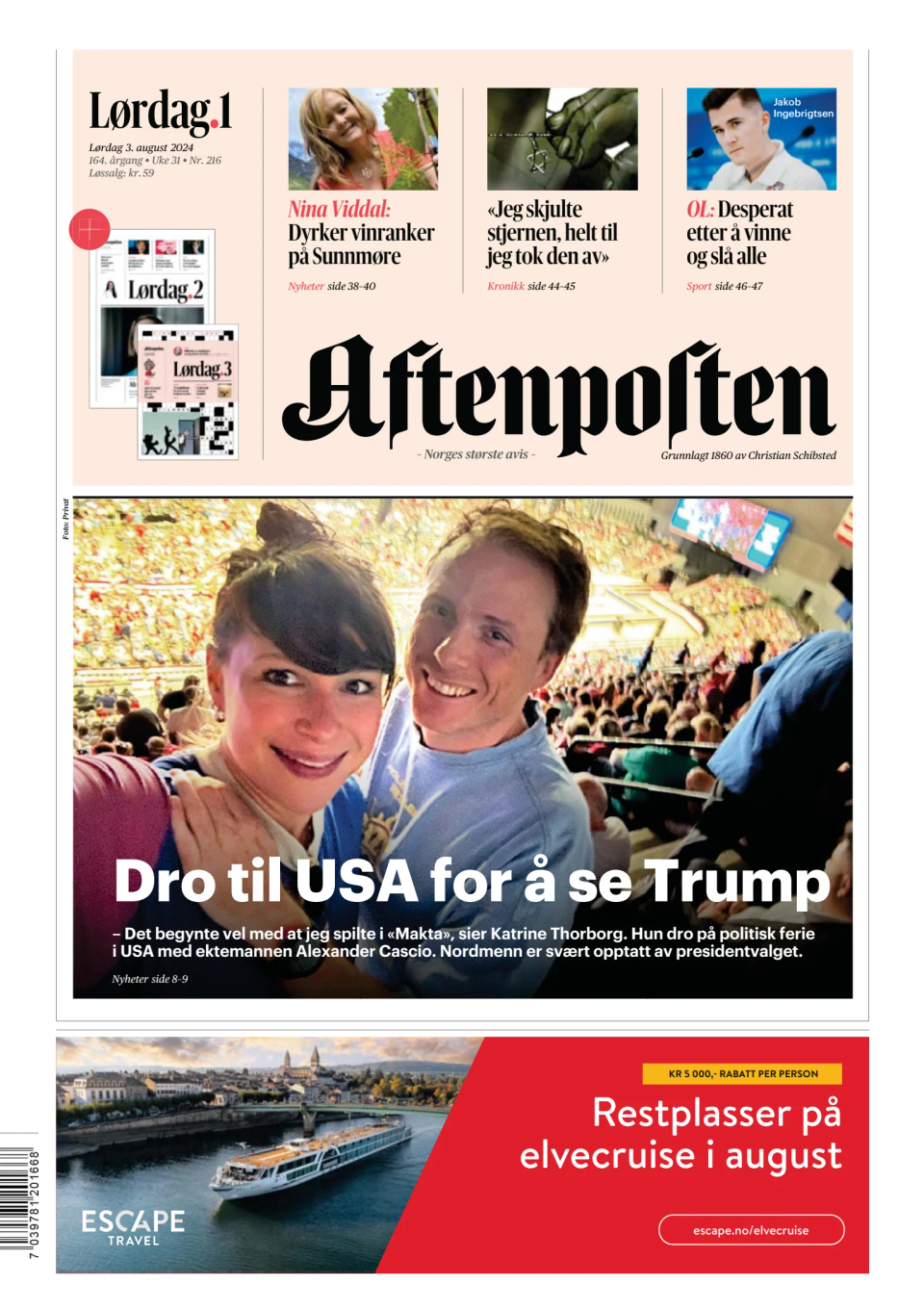 Prima-pagina-Aftenposten-oggi-edizione-di-oggi-20240803