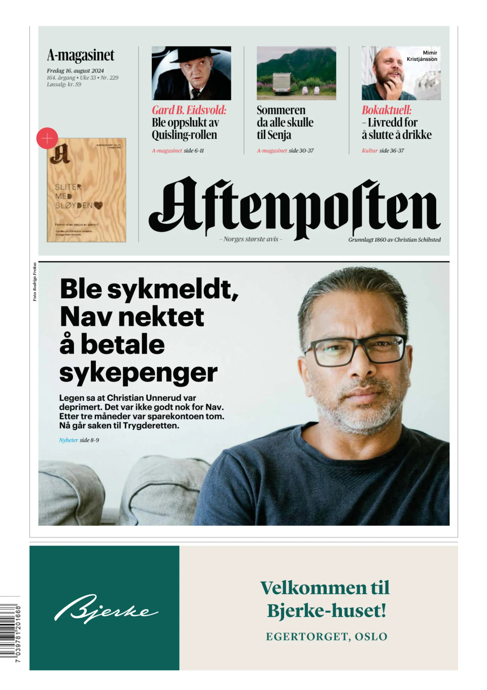 Prima-pagina-Aftenposten-oggi-edizione-di-oggi-20240816