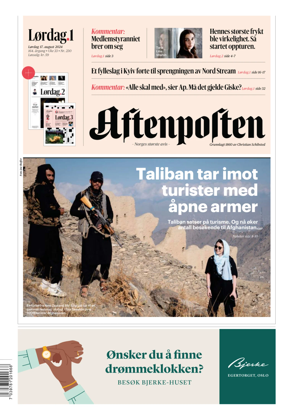 Prima-pagina-Aftenposten-oggi-edizione-di-oggi-20240817