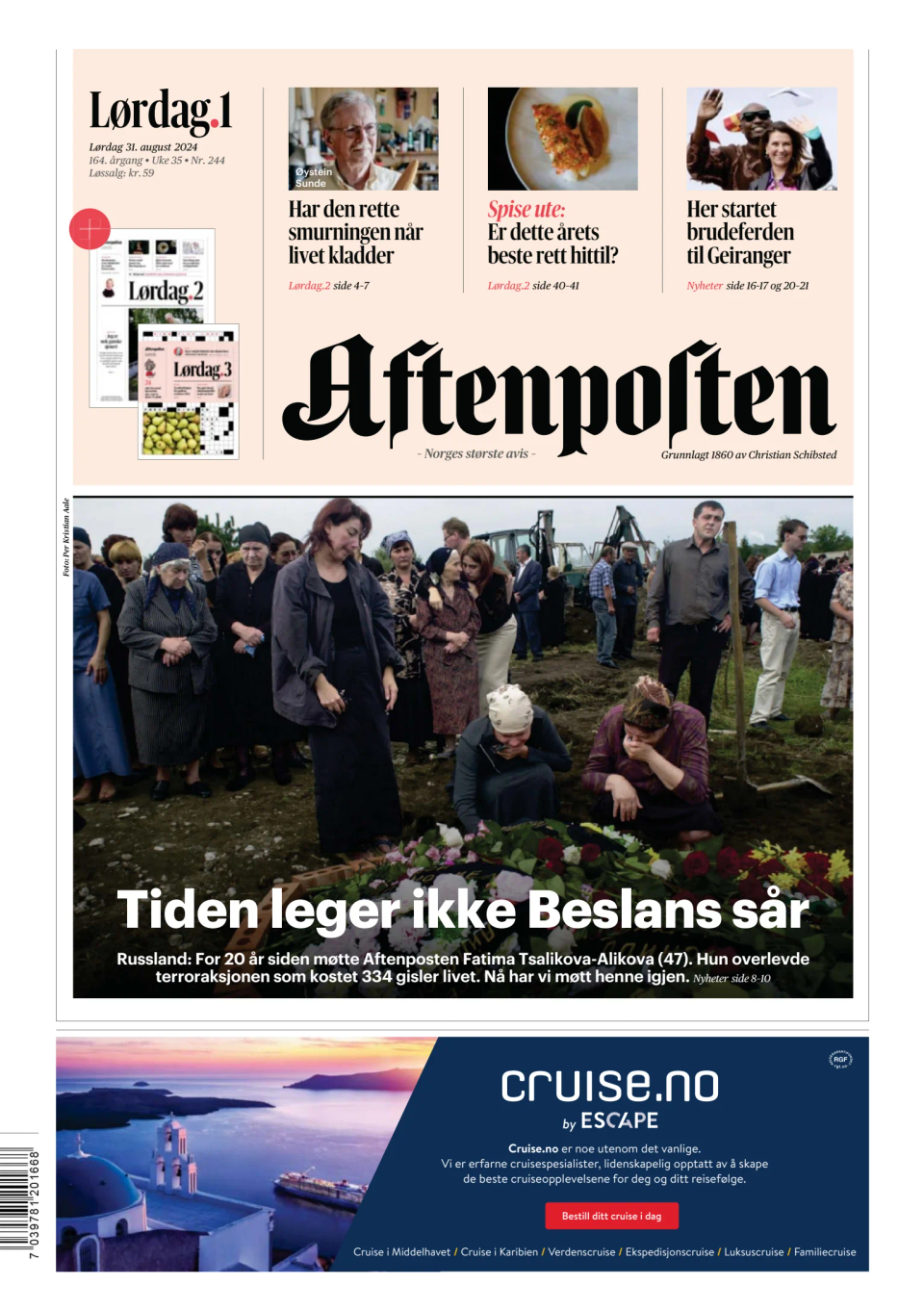 Prima-pagina-Aftenposten-oggi-edizione-di-oggi-20240831