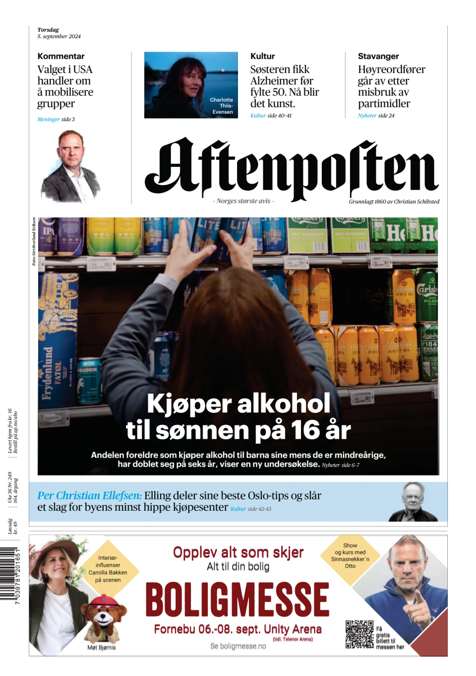 Prima-pagina-Aftenposten-oggi-edizione-di-oggi-20240905