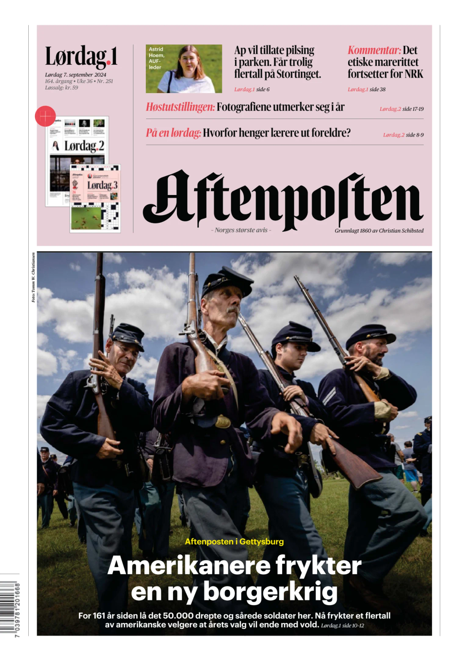 Prima-pagina-Aftenposten-oggi-edizione-di-oggi-20240907