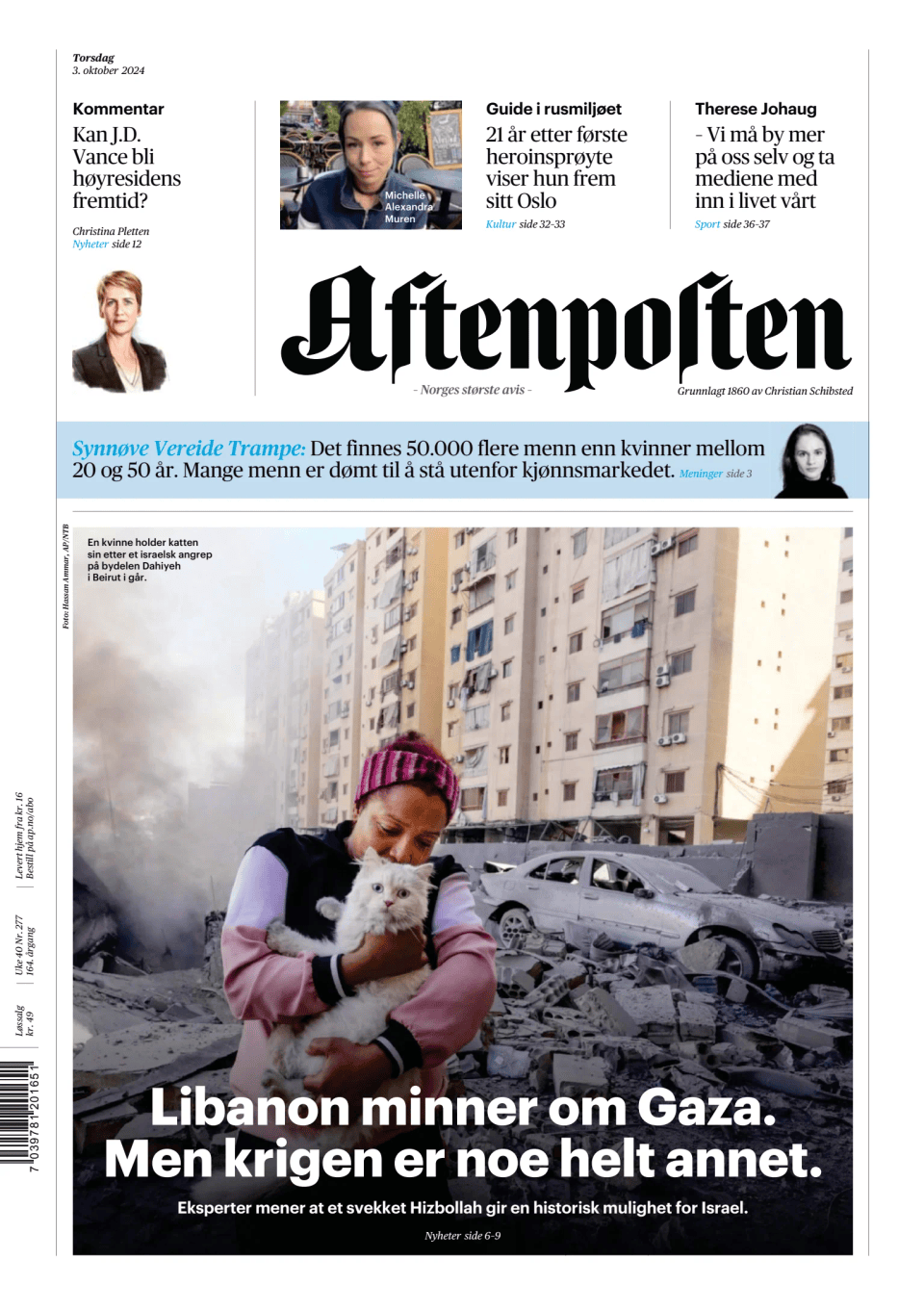 Prima-pagina-Aftenposten-oggi-edizione-di-oggi-20241003