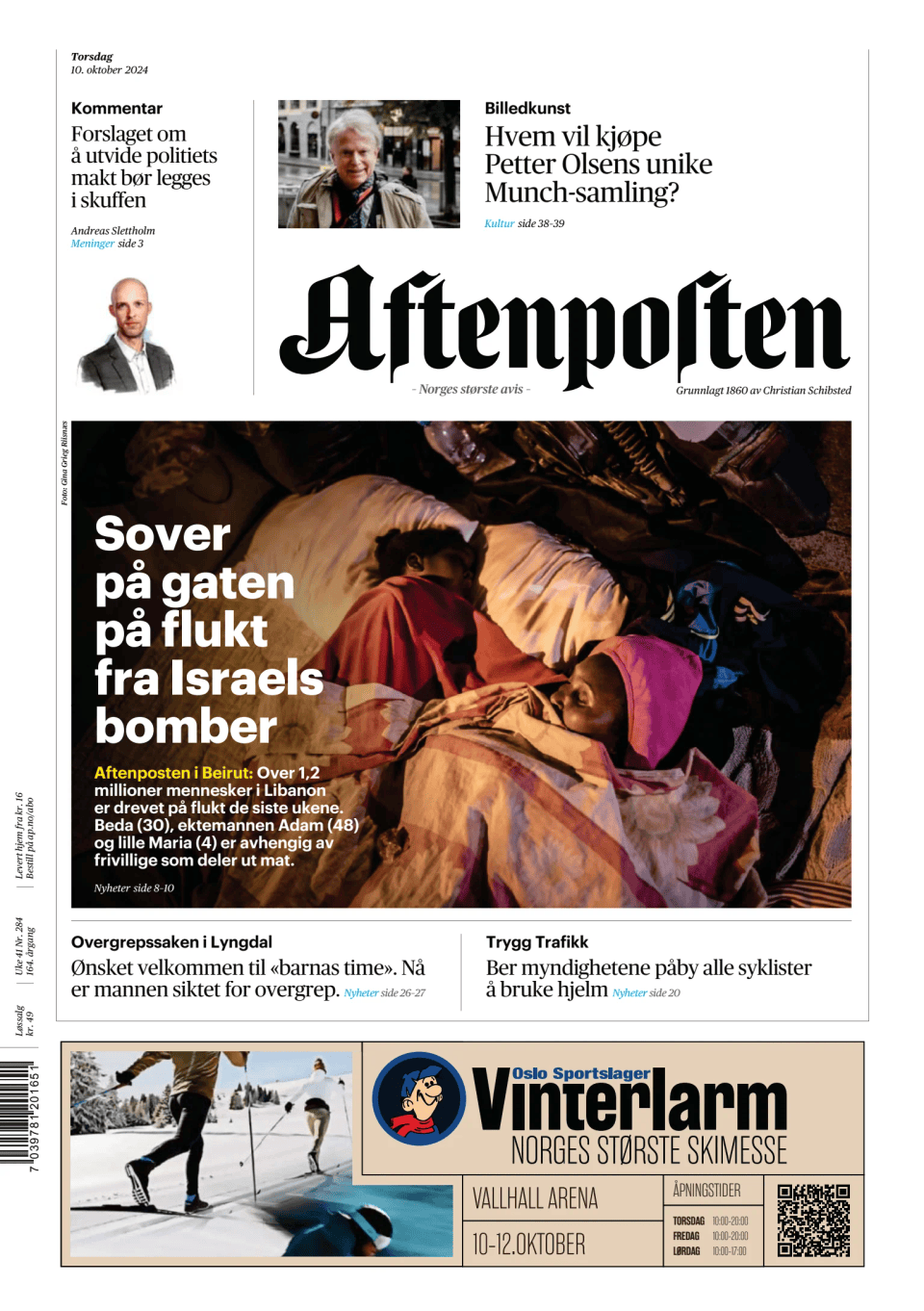 Prima-pagina-Aftenposten-oggi-edizione-di-oggi-20241010