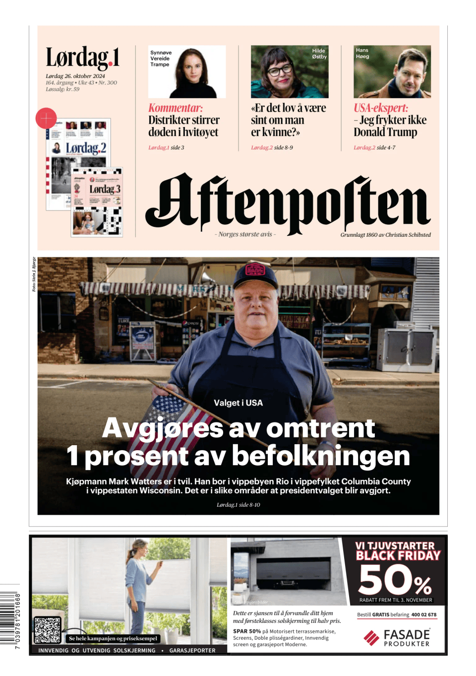 Prima-pagina-Aftenposten-oggi-edizione-di-oggi-20241026