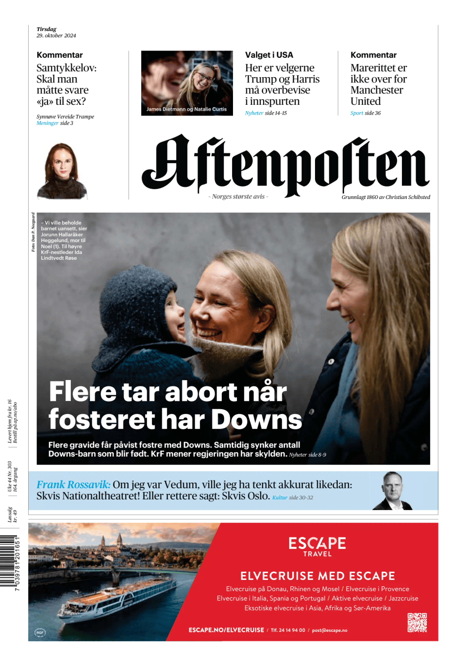 Prima-pagina-Aftenposten-oggi-edizione-di-oggi-20241029