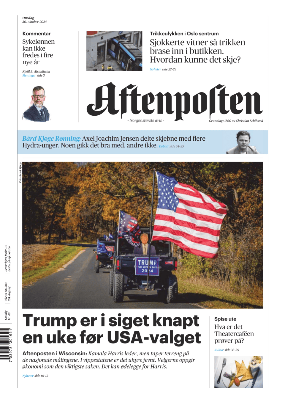 Prima-pagina-Aftenposten-oggi-edizione-di-oggi-20241030