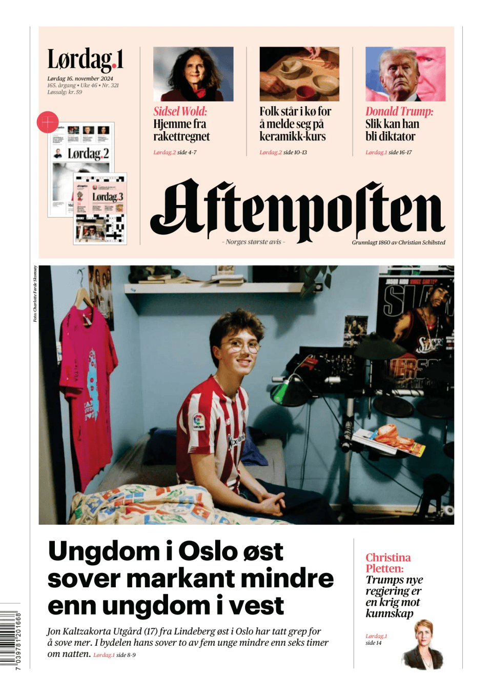 Prima-pagina-Aftenposten-oggi-edizione-di-oggi-20241116