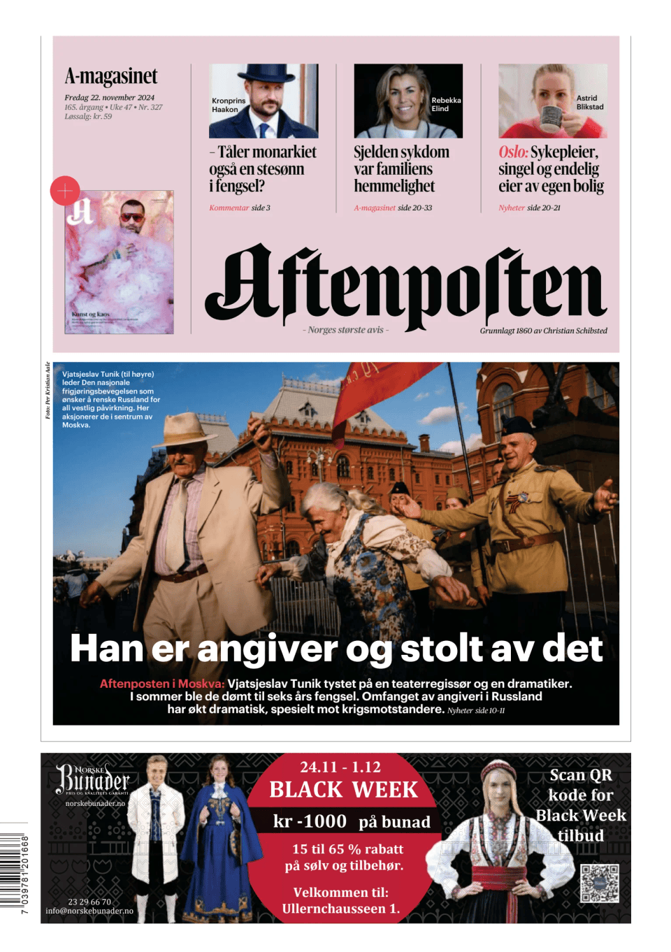 Prima-pagina-Aftenposten-oggi-edizione-di-oggi-20241122