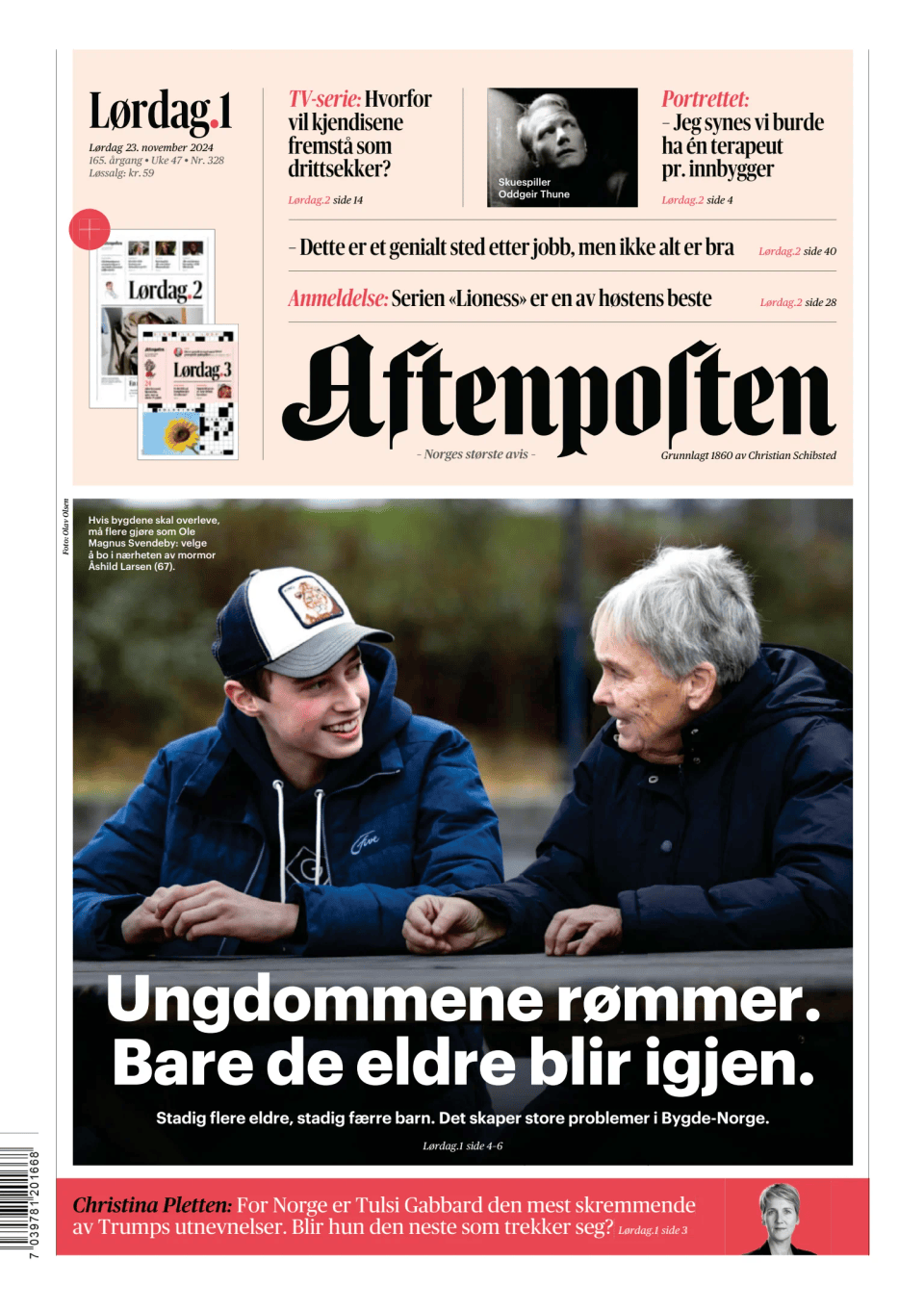 Prima-pagina-Aftenposten-oggi-edizione-di-oggi-20241123