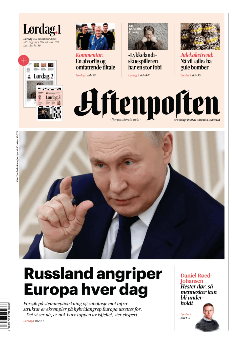 Prima-pagina-Aftenposten-oggi-edizione-di-oggi-20241130