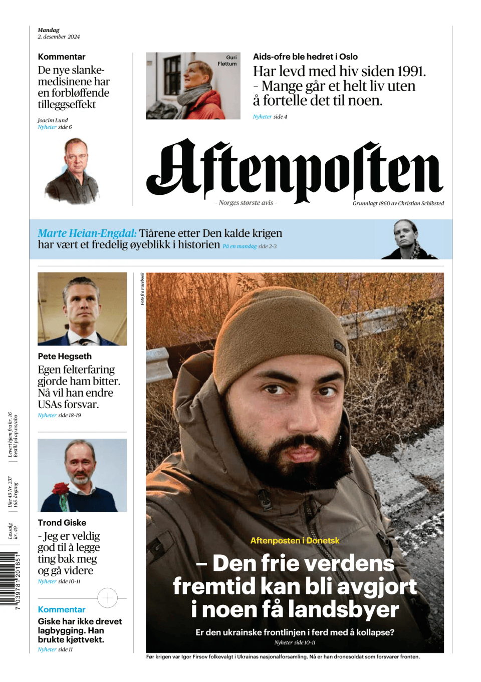 Prima-pagina-Aftenposten-oggi-edizione-di-oggi-20241202