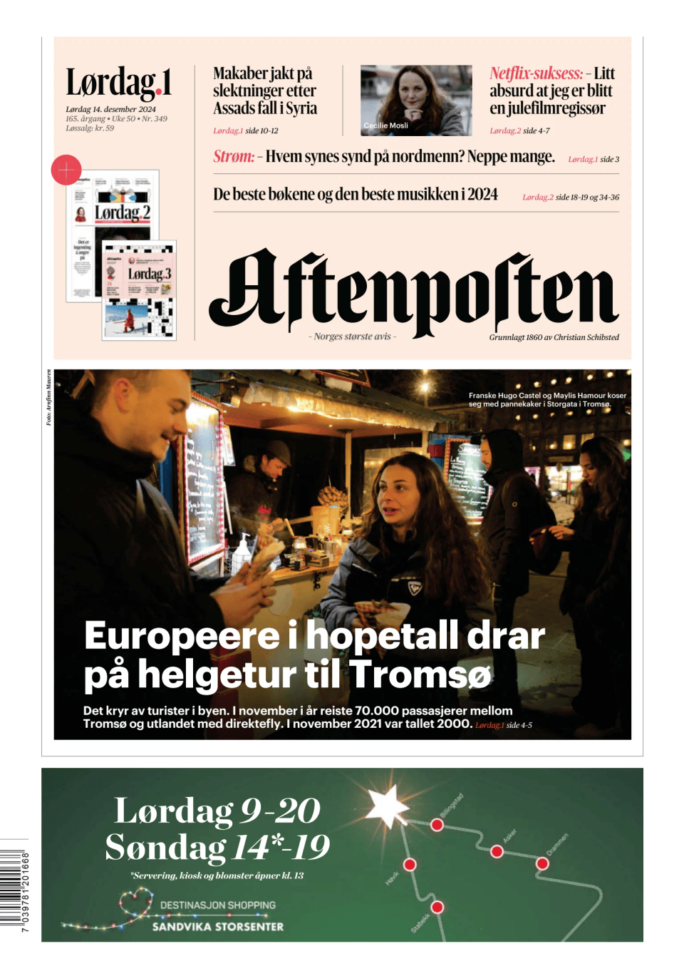 Prima-pagina-Aftenposten-oggi-edizione-di-oggi-20241214