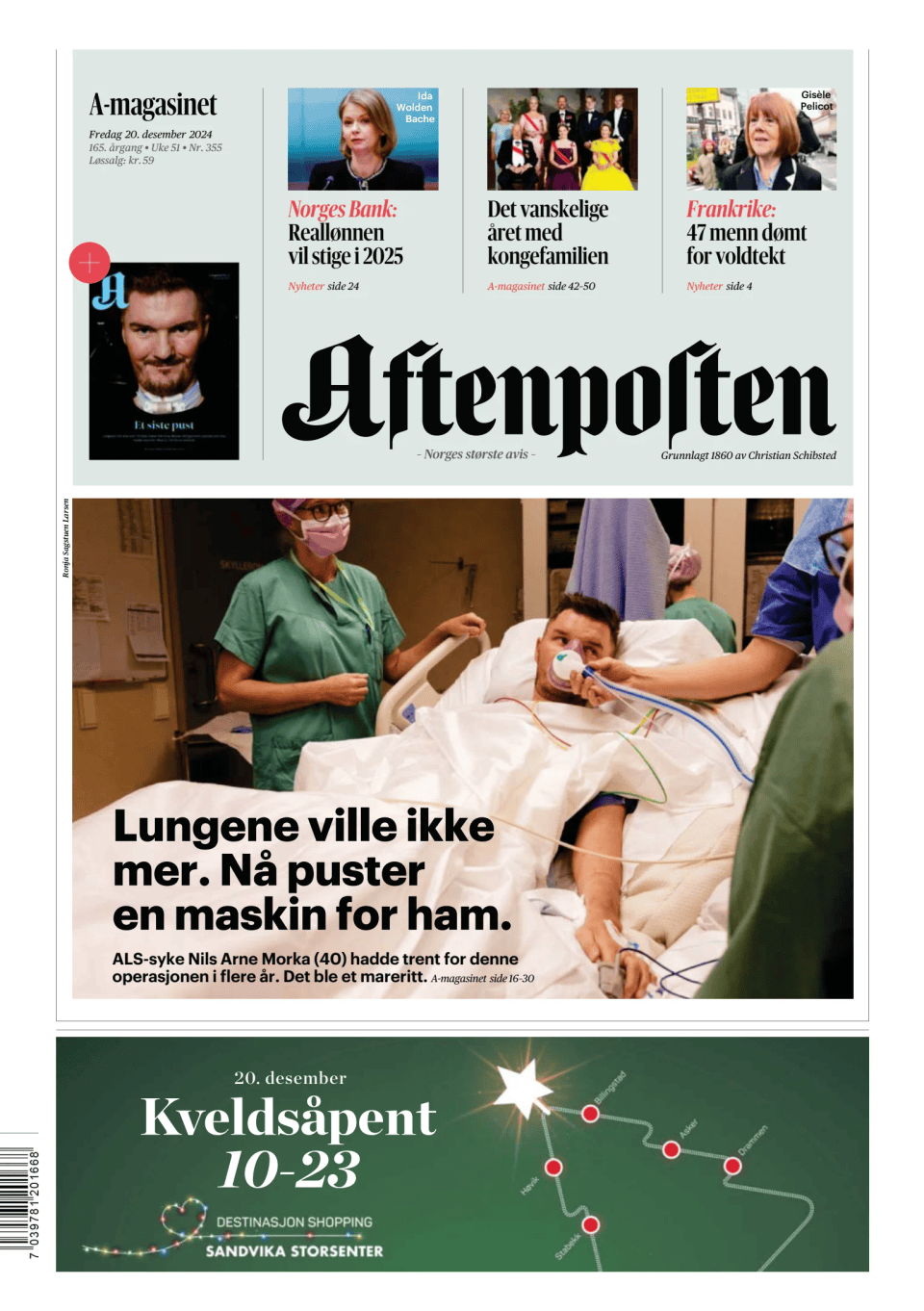 Prima-pagina-Aftenposten-oggi-edizione-di-oggi-20241220