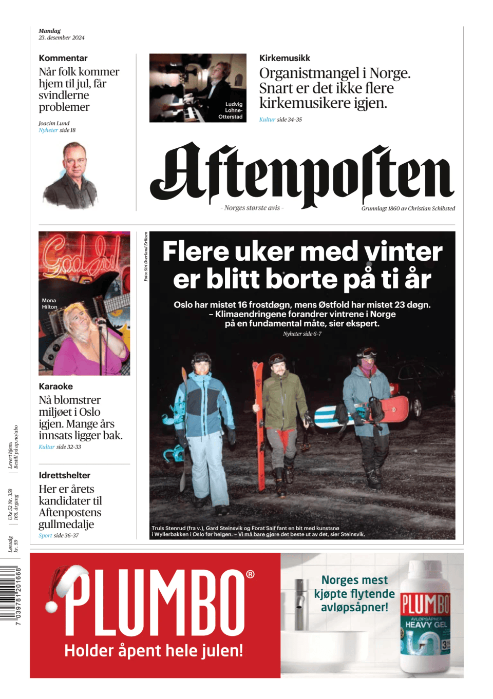 Prima-pagina-Aftenposten-oggi-edizione-di-oggi-20241223