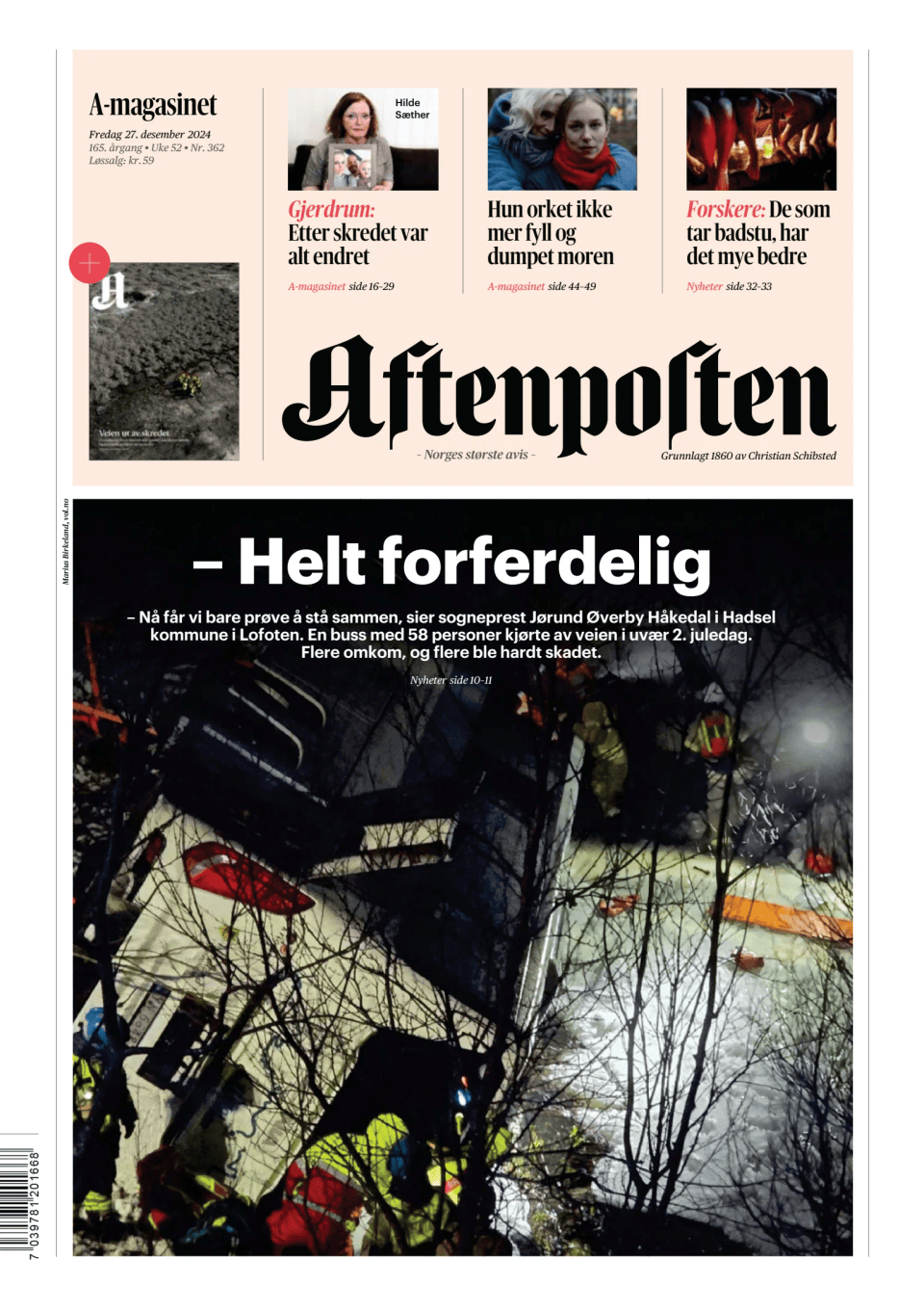 Prima-pagina-Aftenposten-oggi-edizione-di-oggi-20241227