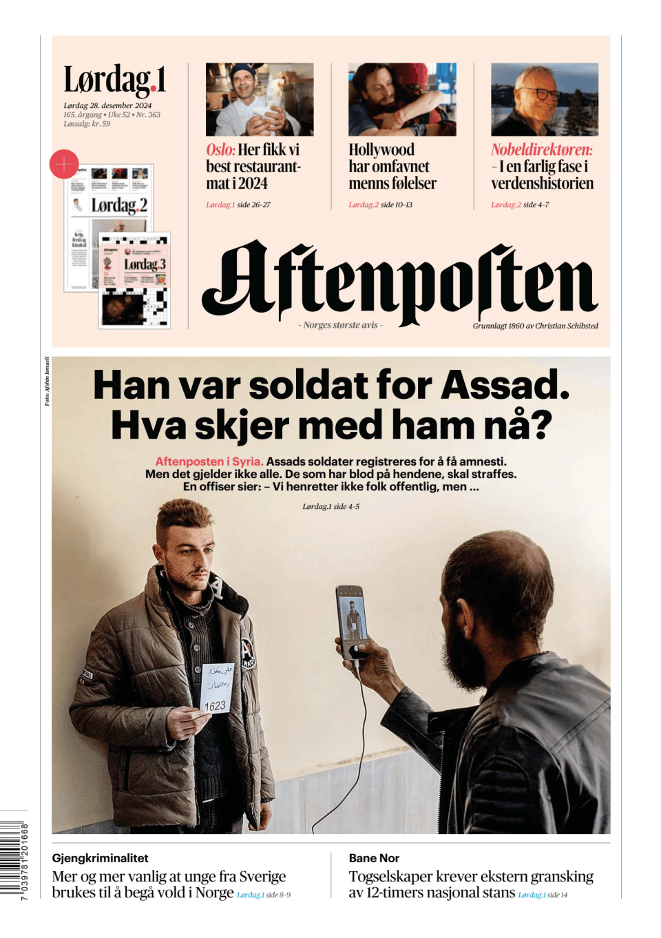 Prima-pagina-Aftenposten-oggi-edizione-di-oggi-20241228