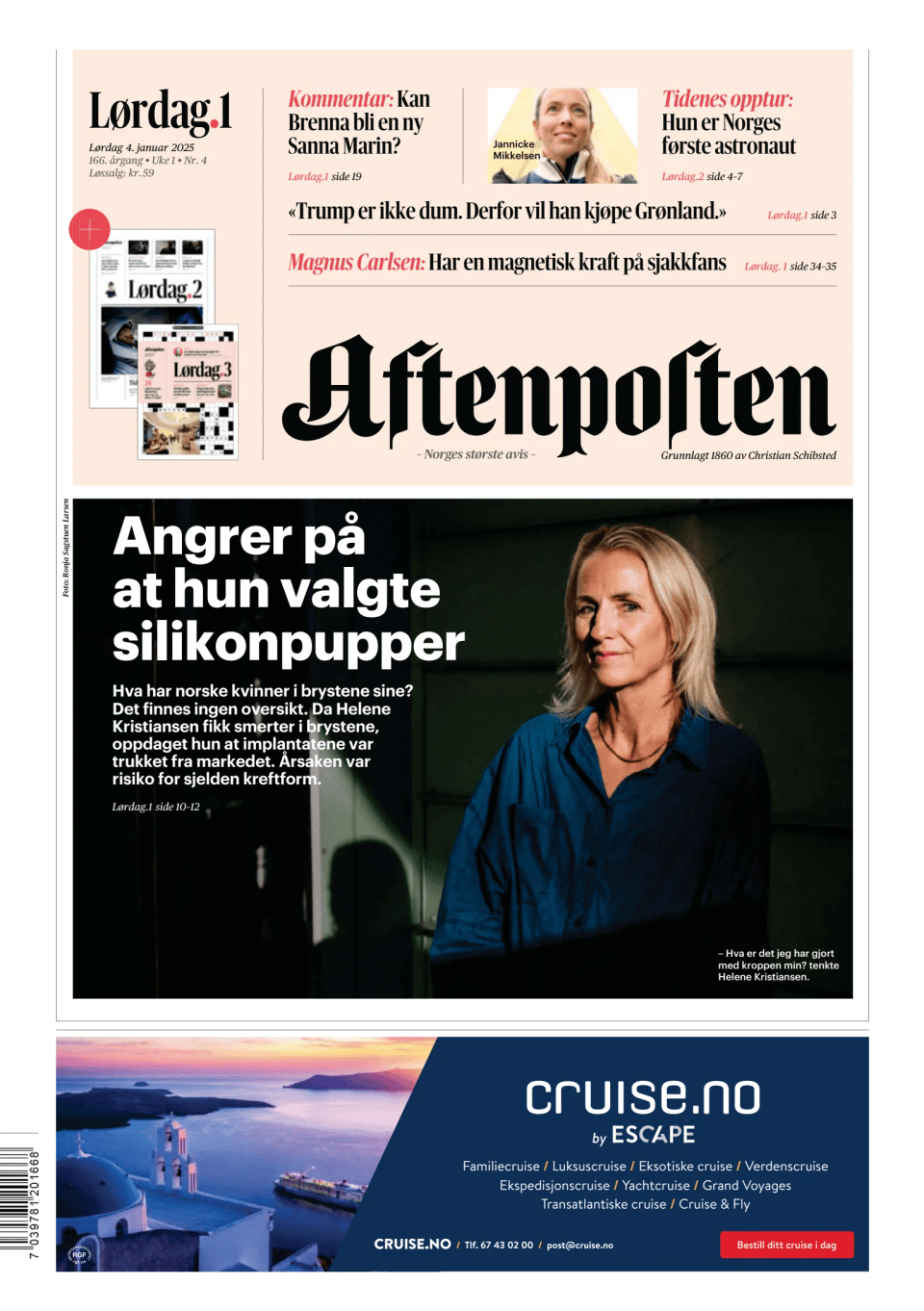 Prima-pagina-Aftenposten-oggi-edizione-di-oggi-20250104