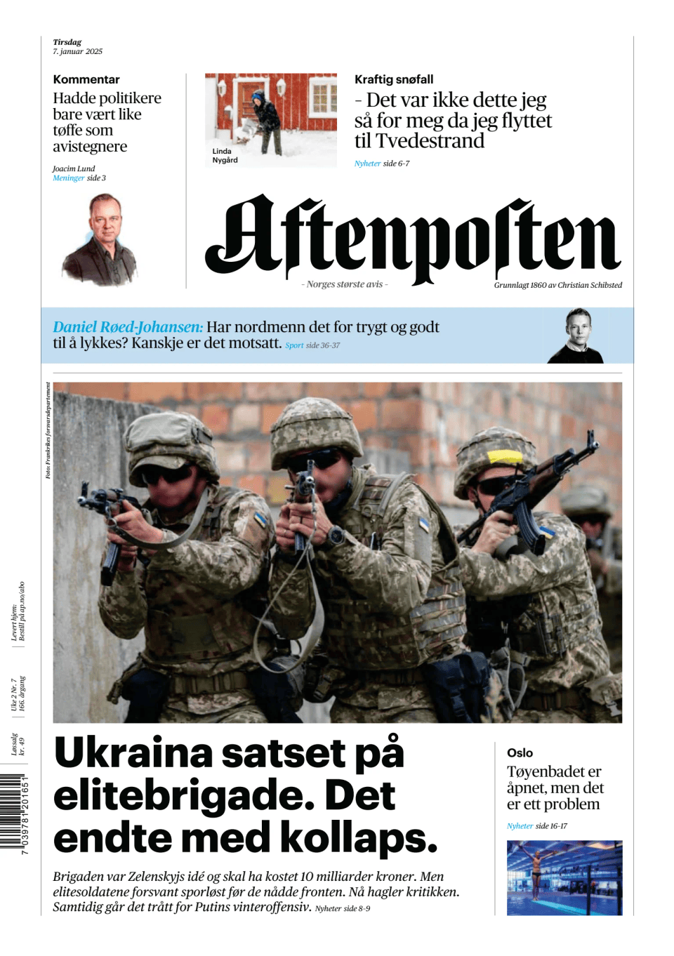 Prima-pagina-Aftenposten-oggi-edizione-di-oggi-20250107