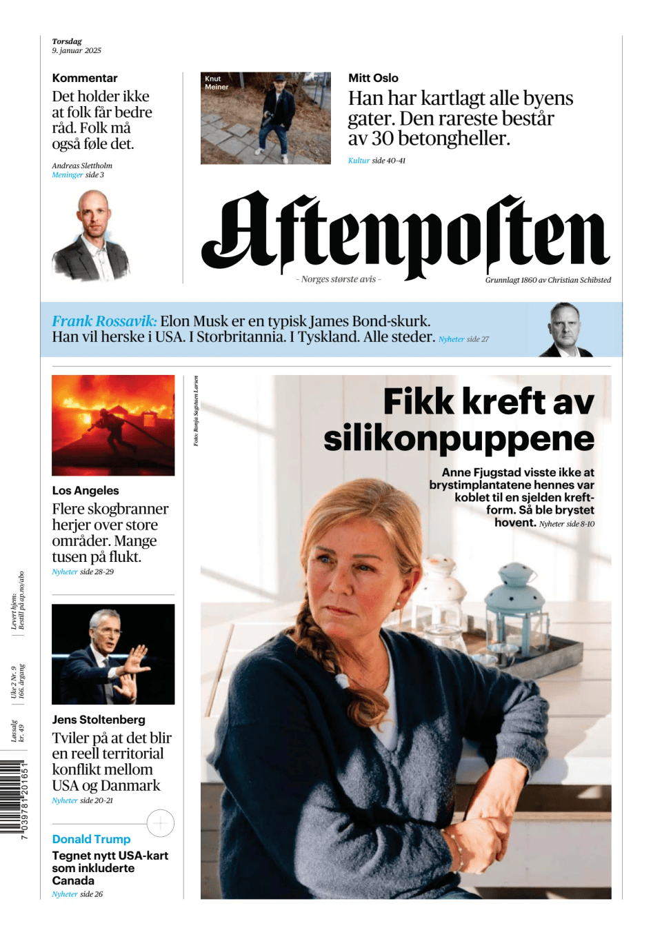 Prima-pagina-Aftenposten-oggi-edizione-di-oggi-20250109