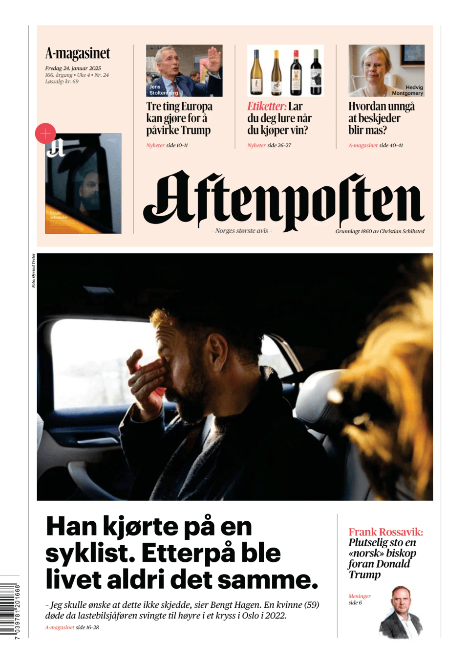 Prima-pagina-Aftenposten-oggi-edizione-di-oggi-20250124