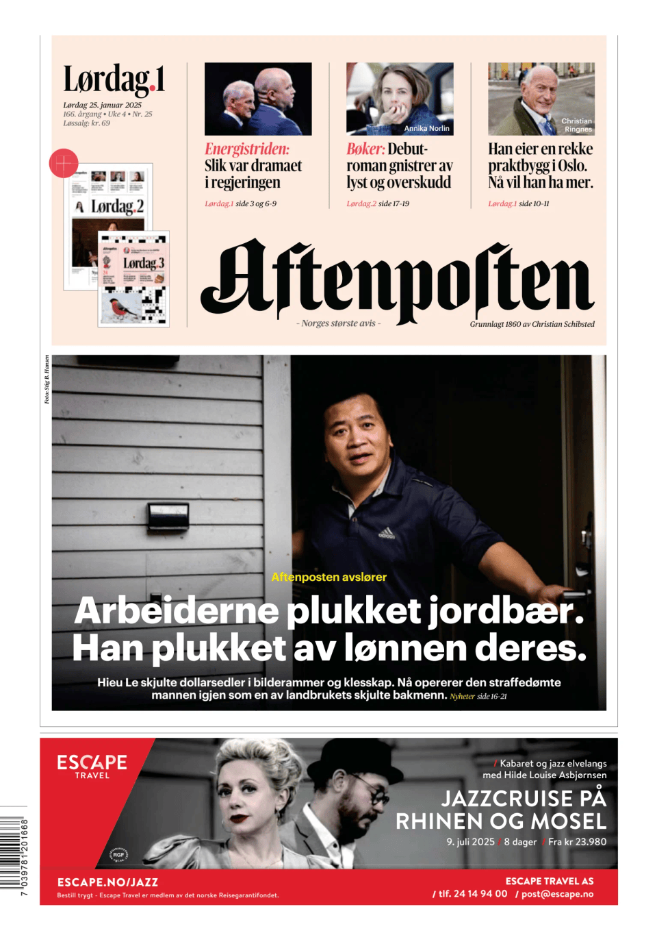 Prima-pagina-Aftenposten-oggi-edizione-di-oggi-20250125