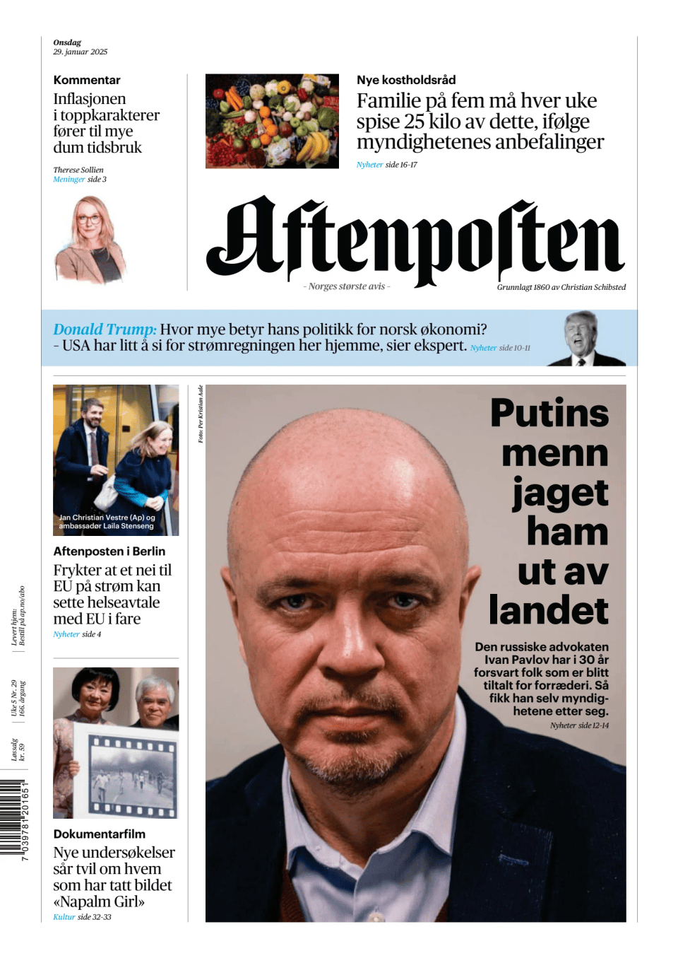 Prima-pagina-Aftenposten-oggi-edizione-di-oggi-20250129