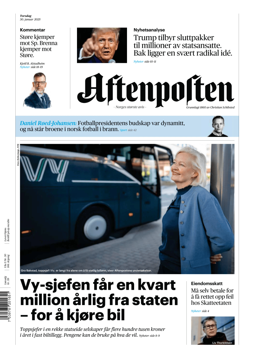 Prima-pagina-Aftenposten-oggi-edizione-di-oggi-20250130