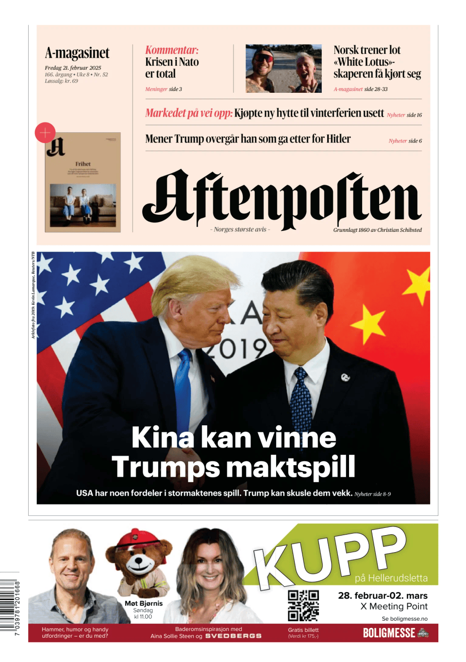 Prima-pagina-Aftenposten-oggi-edizione-di-oggi-20250221