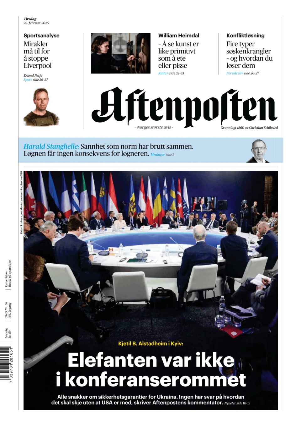 Prima-pagina-Aftenposten-oggi-edizione-di-oggi-20250225