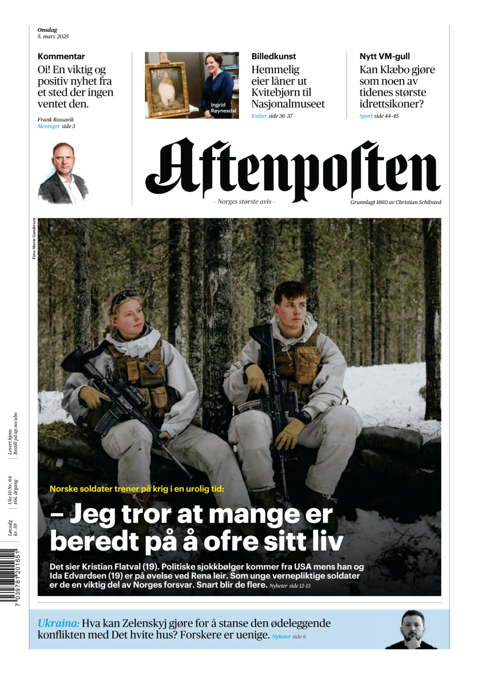 Prima-pagina-Aftenposten-oggi-edizione-di-oggi-20250305