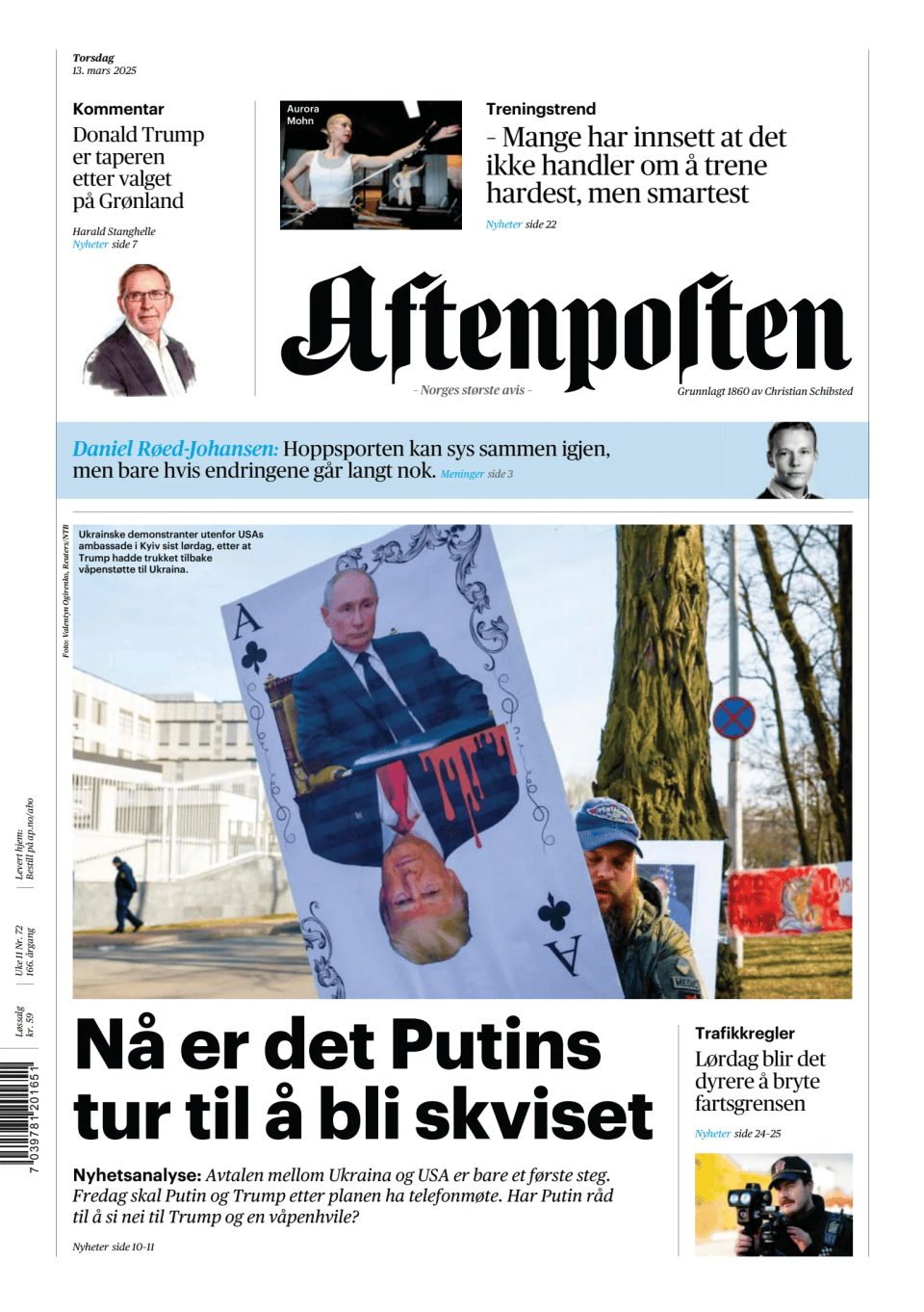 Prima-pagina-Aftenposten-oggi-edizione-di-oggi-20250313