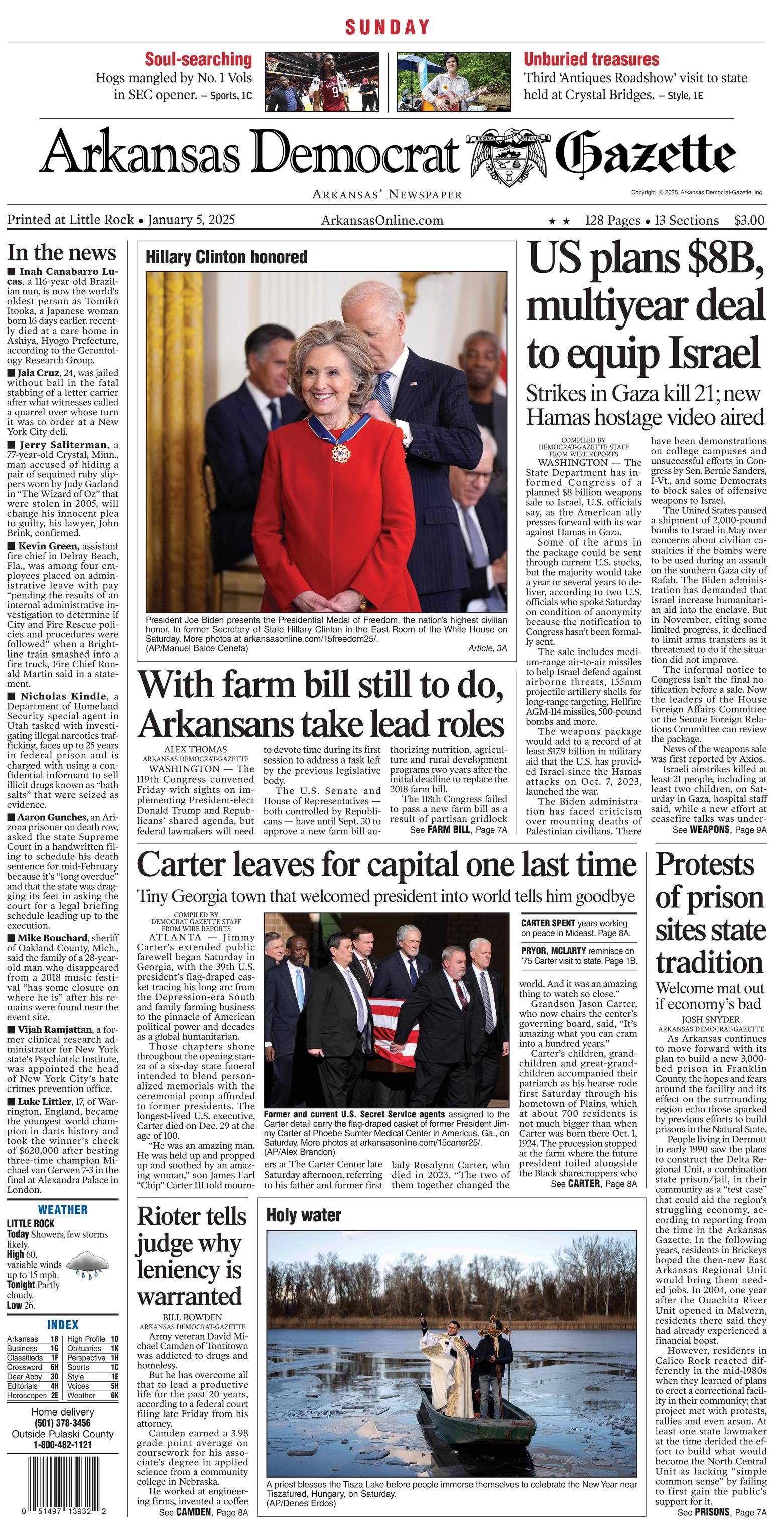 Prima-pagina-Arkansas-Democrat-Gazette-oggi-edizione-di-oggi-