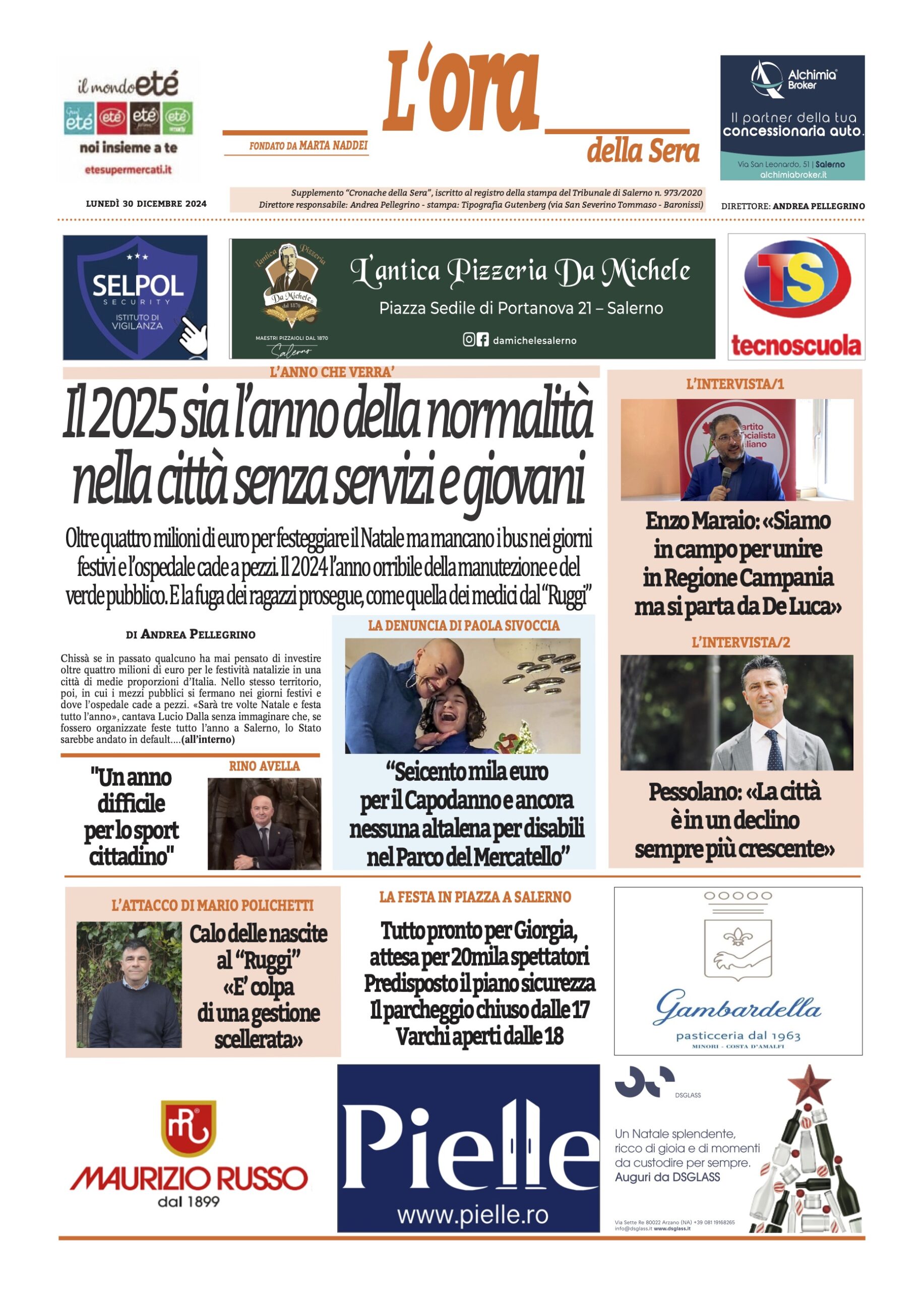 Prima-pagina-Cronache-della-Sera-oggi-edizione-di-oggi-20241230