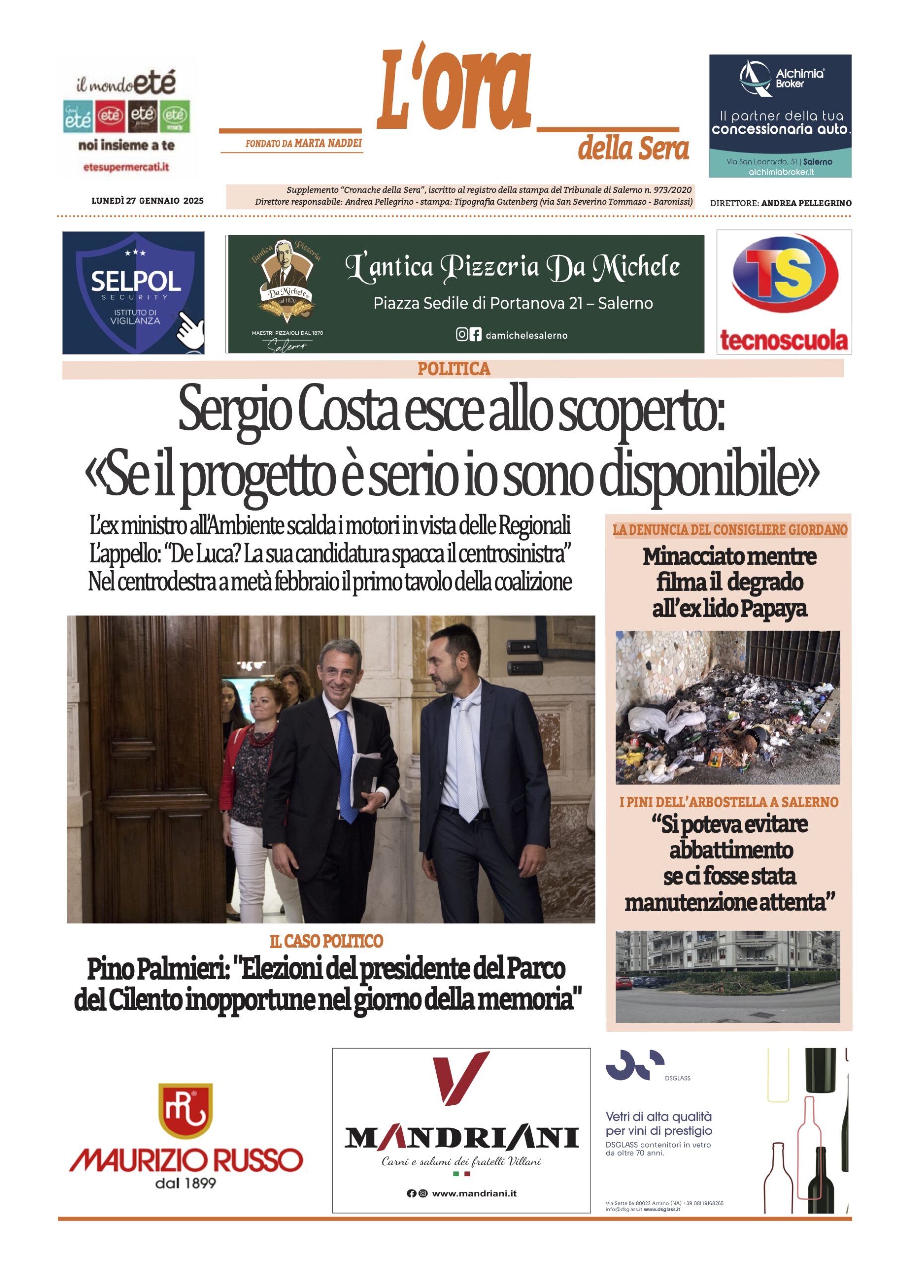 Prima-pagina-Cronache-della-Sera-oggi-edizione-di-oggi-20250127