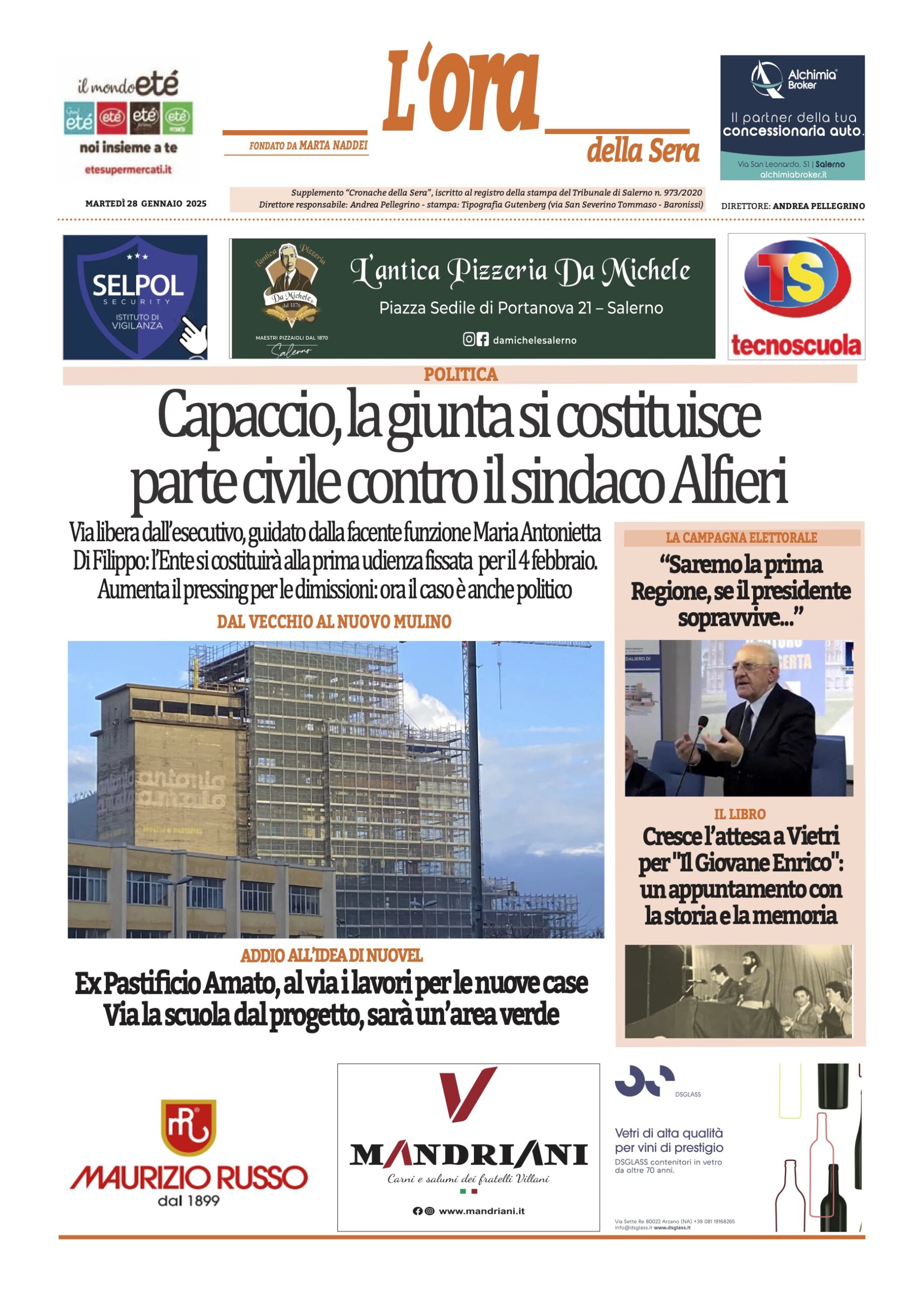 Prima-pagina-Cronache-della-Sera-oggi-edizione-di-oggi-20250128