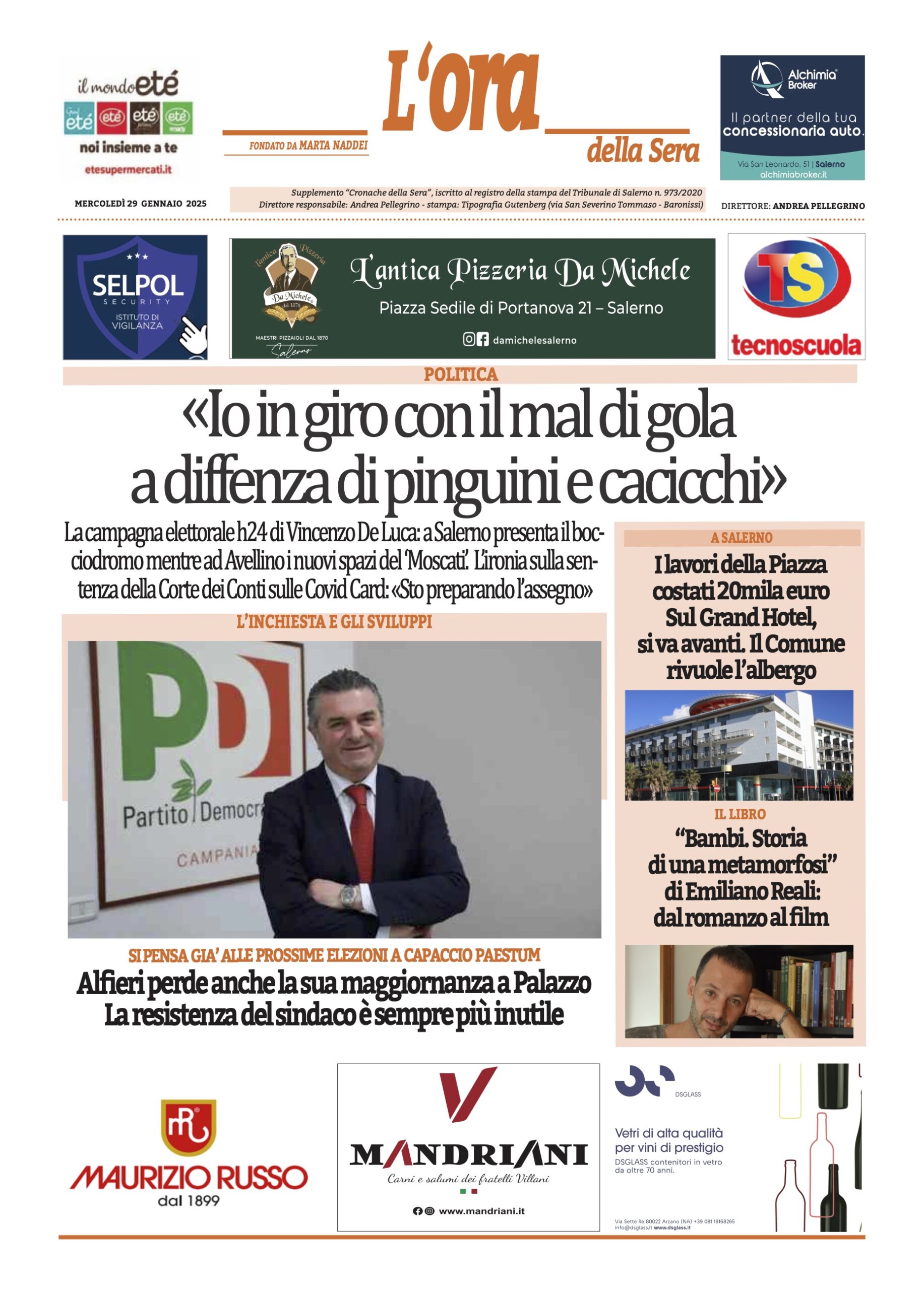 Prima-pagina-Cronache-della-Sera-oggi-edizione-di-oggi-20250129