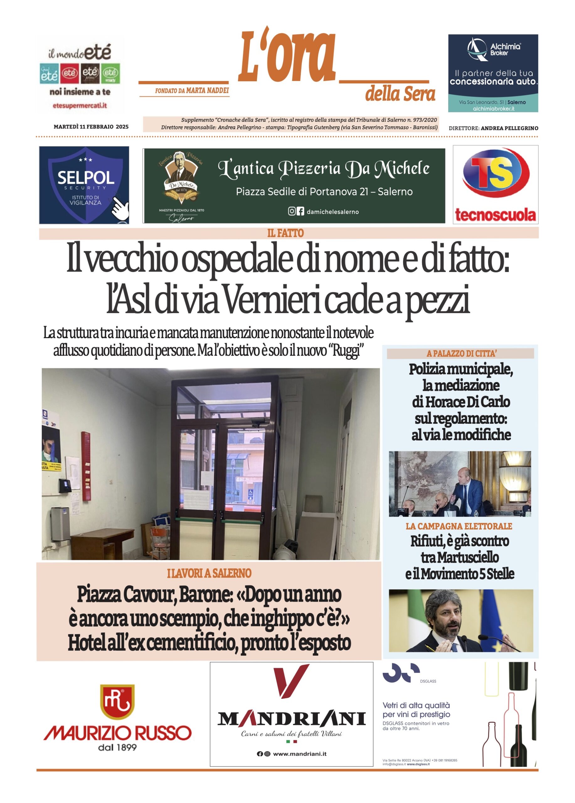 Prima-pagina-Cronache-della-Sera-oggi-edizione-di-oggi-20250211